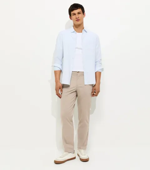 Stone Regular Straight Leg Chino Trousers