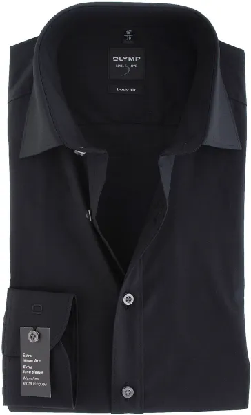 Olymp Level Five Shirt Extra Long Sleeve Body-Fit Black size 38