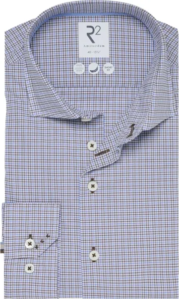 R2 Shirt Classic Checks Blue size 38