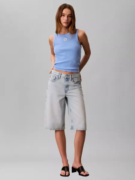 Calvin Klein Monogram Badge Ribbed Vest Top