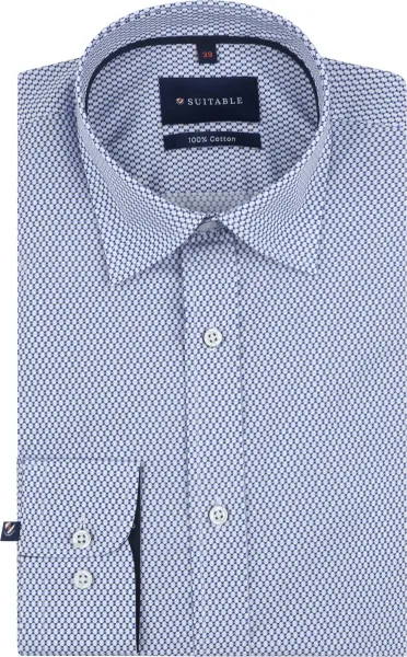 Suitable Shirt Dotty Print Blue size 38