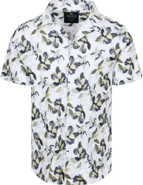 Desoto Short Sleeve Shirt Festival Green White maat M