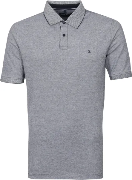 CASAMODA Polo Shirt Stretch Melange Dark Blue Dark Blue maat 3XL