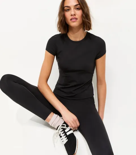 Premium Black Cropped Crew Neck T-Shirt