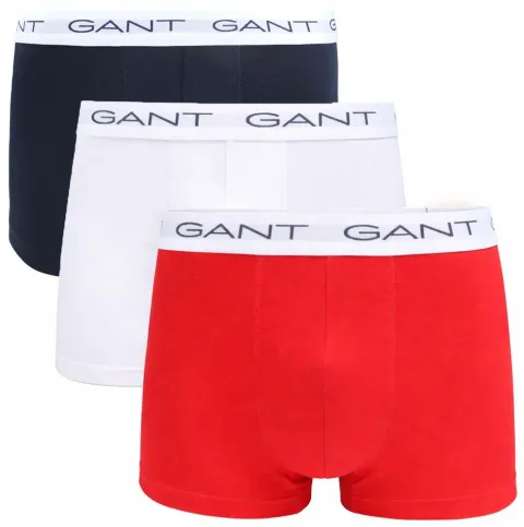 Gant Boxers Trunk 3-Pack Navy Dark Blue Blue Red White maat 3XL