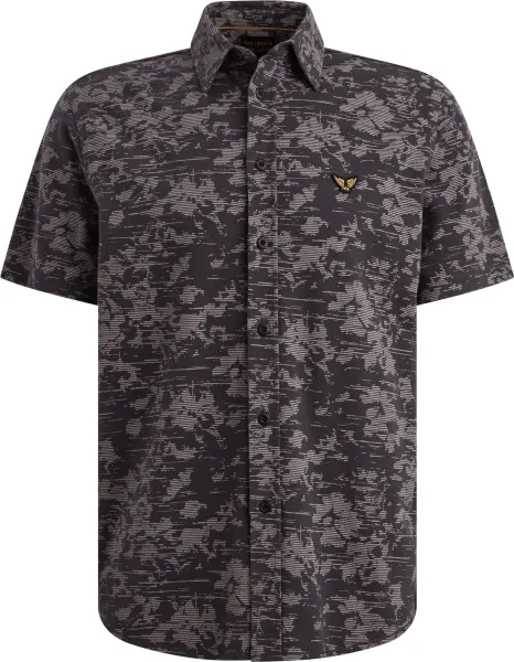 PME Legend Short Sleeve Shirt Print Graphite Dark Grey Grey maat 3XL