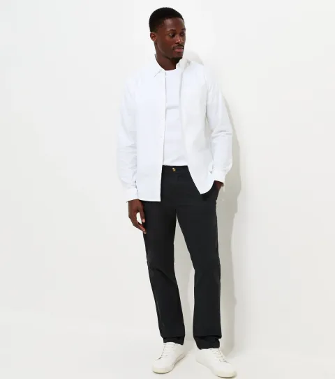 Black Cotton Rich Slim Fit Chino Trousers
