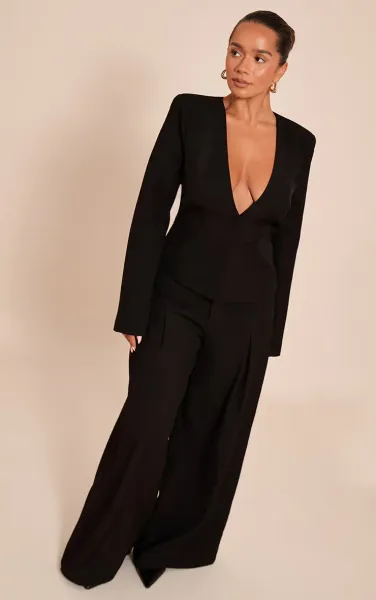 Shape Black Tailored Wide Leg Trousers