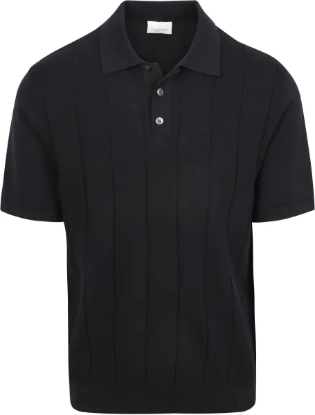Profuomo Polo Shirt Drop Needle Structure Navy Blue Dark Blue maat M