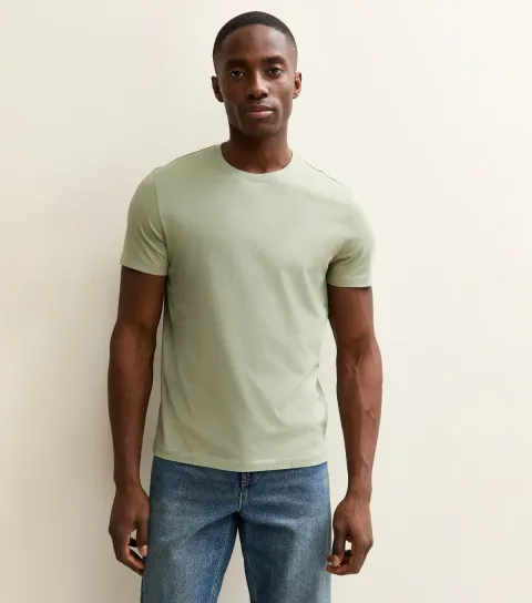 Light Green Regular Crew Neck Jersey T-Shirt