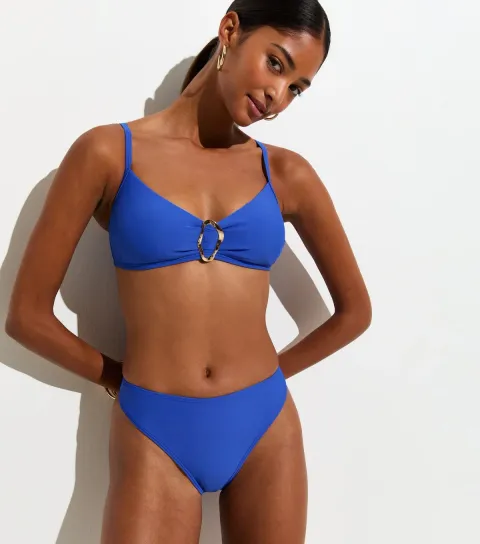 Bright Blue High Leg Hipster Bikini Bottoms