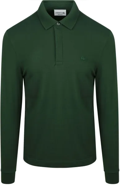 Lacoste Longsleeve Polo Shirt Piqué Dark Green Dark Green maat L