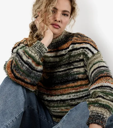 Green Space Dye Knitted Jumper