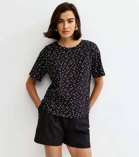 Black Polka Dot T-Shirt