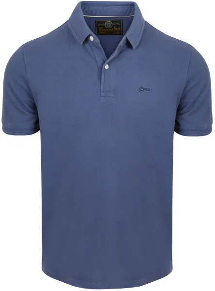 Superdry Polo Pique Bay Dark Blue Blue maat L