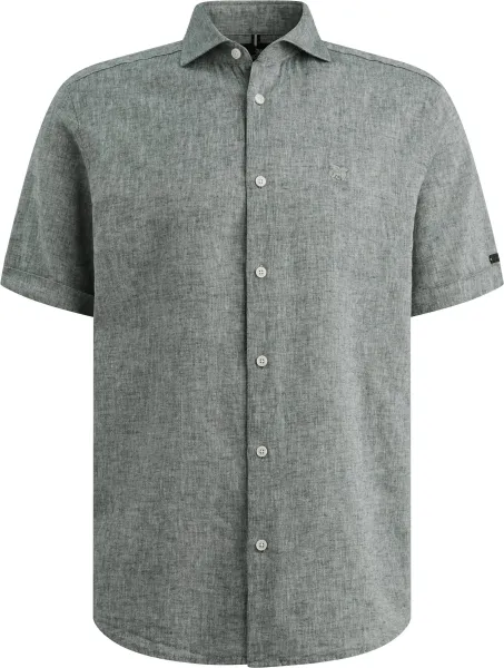 Vanguard Short Sleeve Shirt Linen Blend Light Light blue Blue maat 3XL