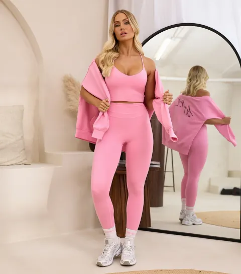 Pink Knockout Strappy Sports Bra