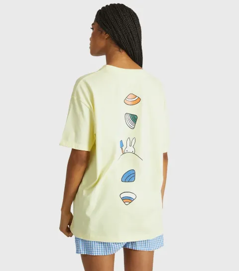Light Yellow Miffy Shell Print T-Shirt