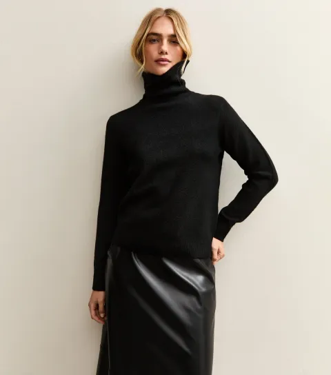 Black Roll Neck Jumper