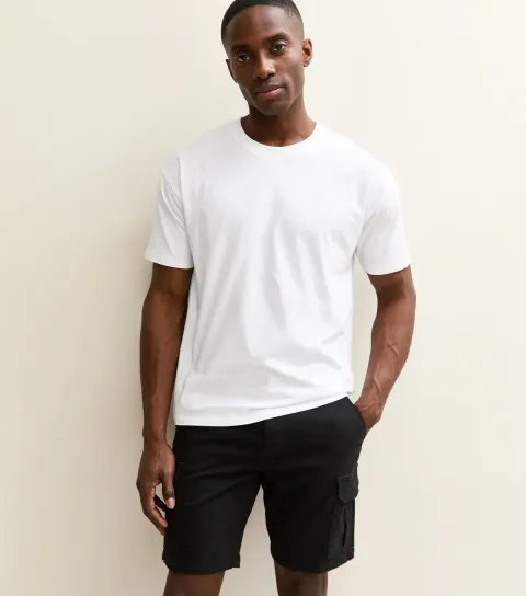 Black Regular Fit Cargo Shorts