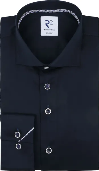 R2 Shirt Twill Navy Blue Dark Blue size 36
