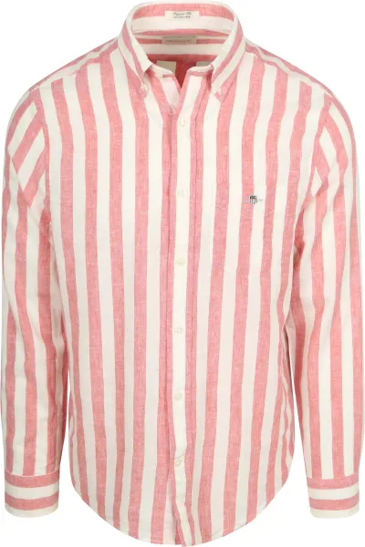 Gant Cotton Linen Shirt Stripe Pink maat L