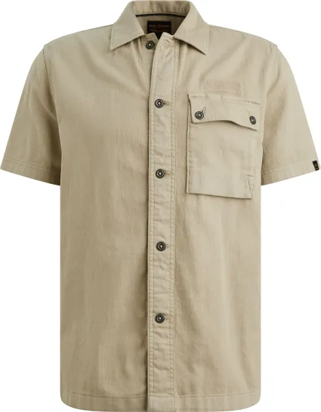PME Legend Short Sleeve Shirt Slub Twill Spray Khaki Green maat 3XL