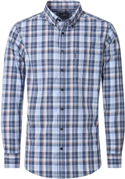 CASAMODA Casual Shirt Faux Checks Multicolour Blue maat 5XL