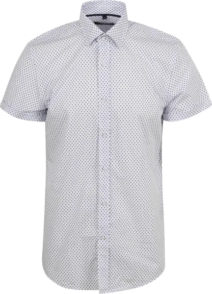Suitable Short Sleeve Shirt Print Blue maat M
