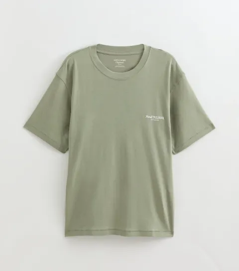 Light Khaki Fruit Print T-Shirt