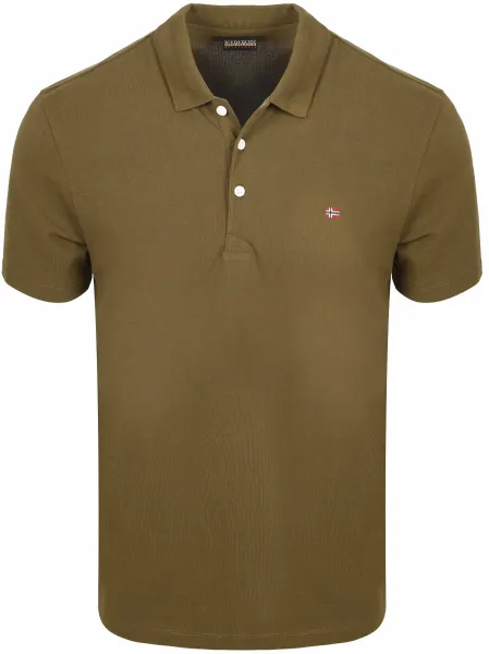 Napapijri Ealis Polo Shirt Olive Green Dark Green maat L