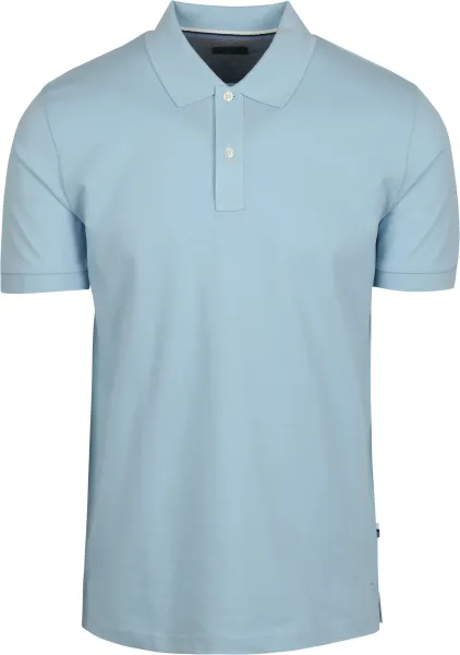 OLYMP Polo Shirt Piqué Light Light blue Blue maat 3XL