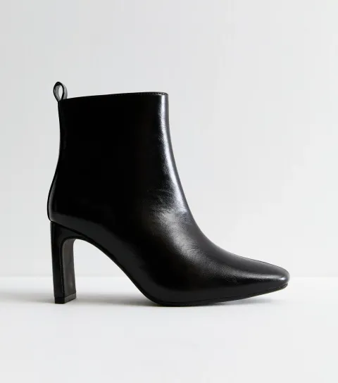 Black Square-Toe Ankle Boots Vegan