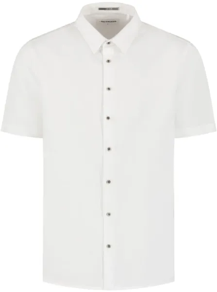 No Excess Short Sleeve Shirt Linen Blend White maat L