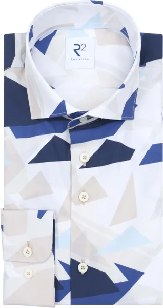 R2 Shirt Geometrical Print Blue size 38