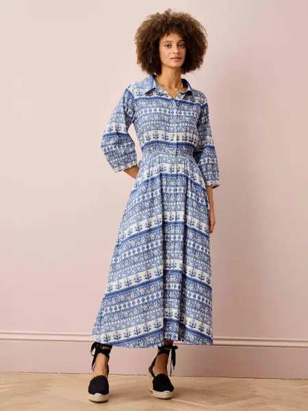 Brora Folk Stripe Shirt Maxi Dress