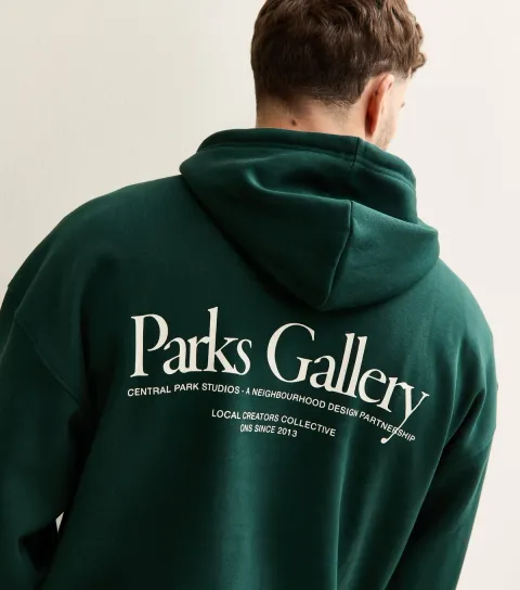 Dark Green Parks Gallery Logo Hoodie