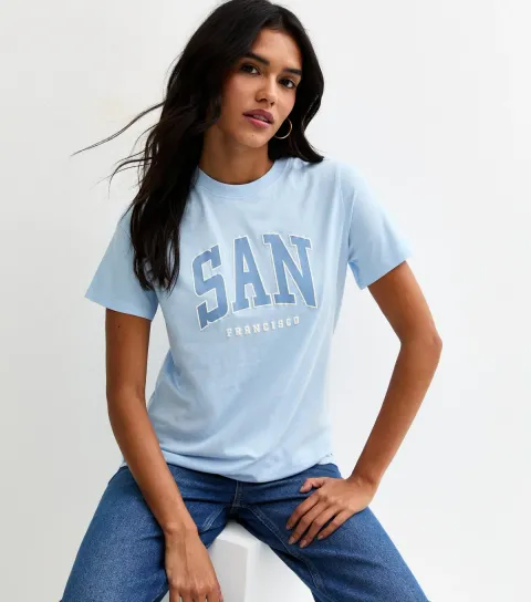 Light Blue Cotton San Francisco Logo T-Shirt