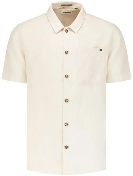 No Excess Short Sleeve Shirt Linen Blend Ecru Beige Off-White maat 3XL