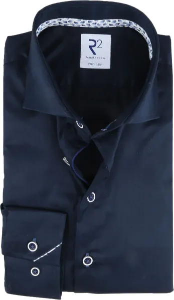 R2 Shirt Extra Long Sleeves Navy Dark Blue Blue size 37