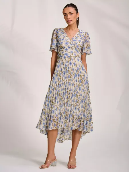 Jolie Moi Floral Pleated Maxi Dress