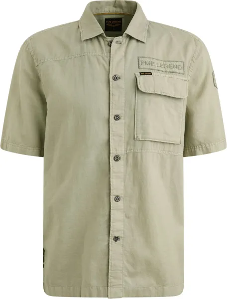 PME Legend Short Sleeve Shirt Linen Blend Green maat L