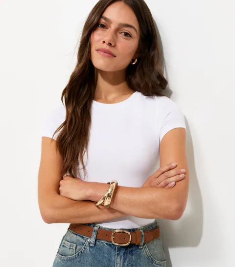Petite White Cotton Rich Crew Neck Bodysuit