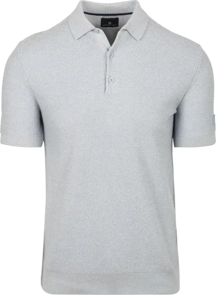 State of Art Knitted Polo Blue maat 3XL