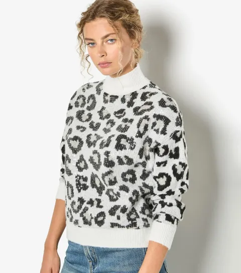 White Clear Sequin Knit Jumper
