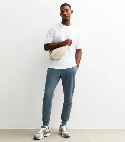 Blue Regular Washed Jersey Joggers