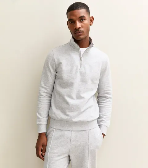 Grey Regular Quarter Zip Sweatshirt