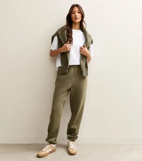 Dark Khaki Cuffed Ankle Joggers