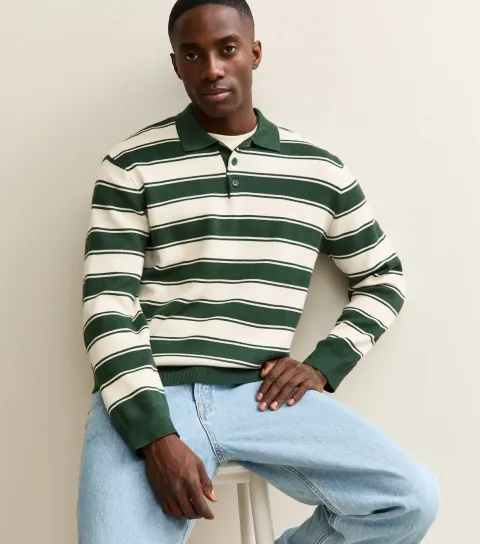 Dark Green Regular Knit Polo Shirt