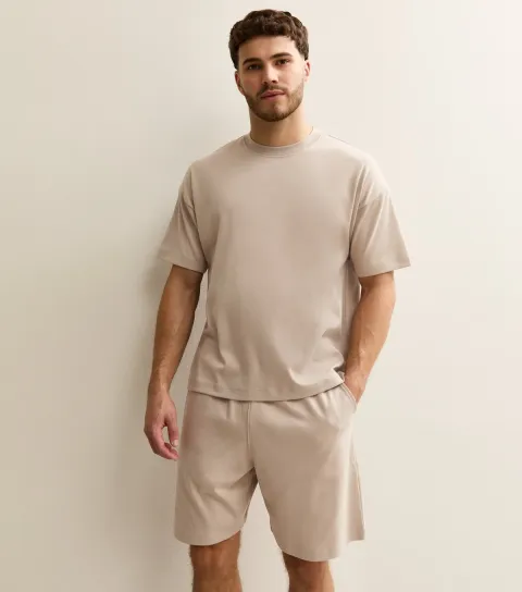 Light Brown Boxy Crew Neck Heavyweight T-Shirt
